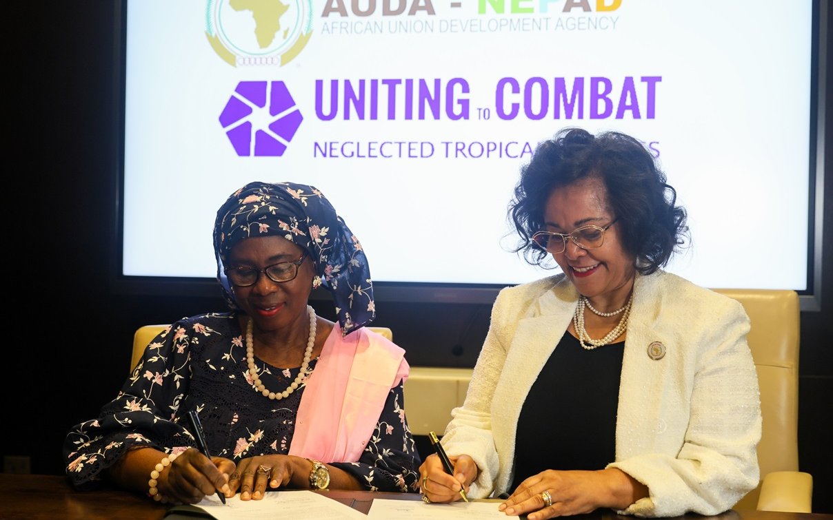 Signing this agreement on behalf of their respective organisations were Ms. Nardos Bekele-Thomas, the first female CEO of AUDA-NEPAD, and Dr. Isatou Touray, Executive Director of Uniting to Combat NTDs and former Vice President of The Gambia.