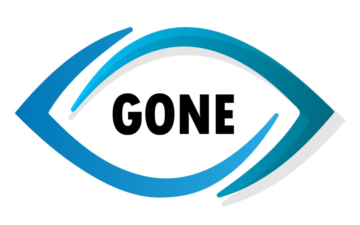 GONE surrounded by the shape of an eye