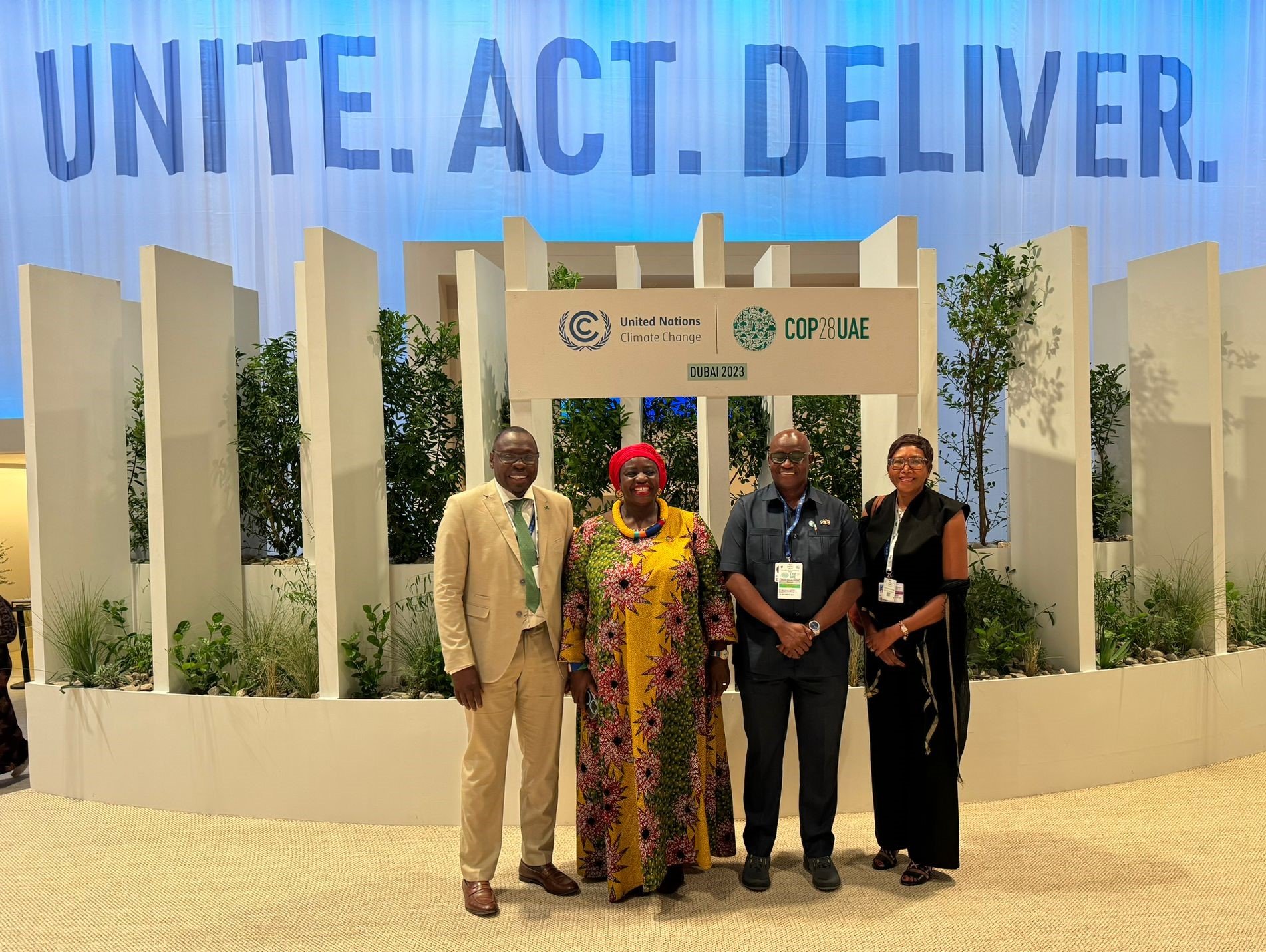 Dr Soce Fall, Thoko Elphick-Pooley, Rashid Sesay, and Francisca Mutapi at COP28