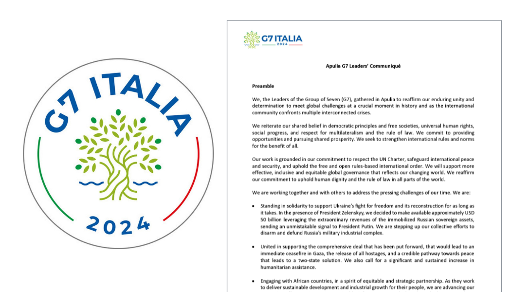 G7 Italy Leaders Communique cover page