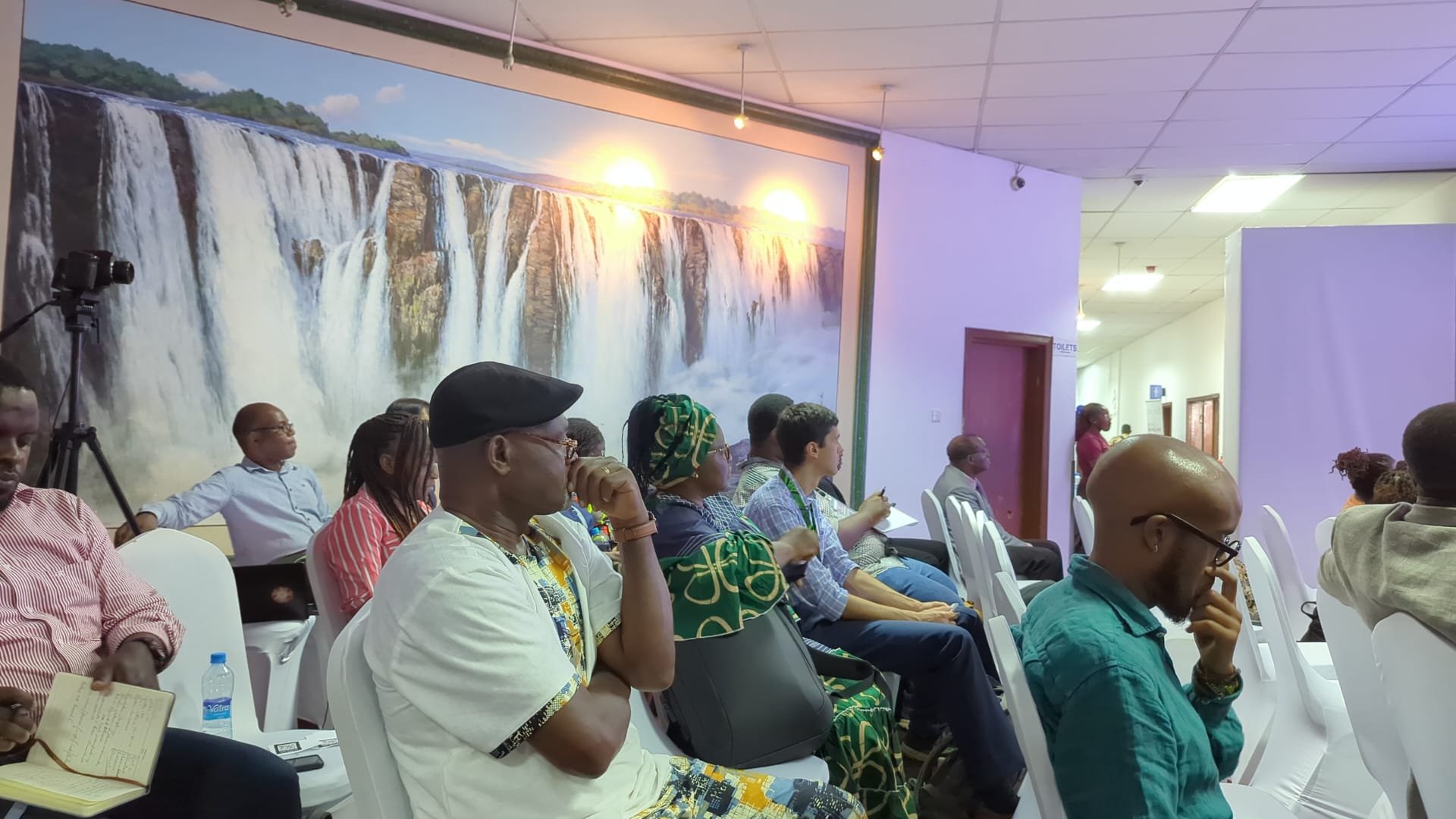 Individuals watch Thoko Elphick-Pooley's presentation at CPHIA event