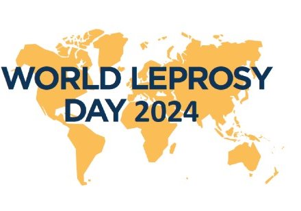 World Leprosy Day 2024 over a world map